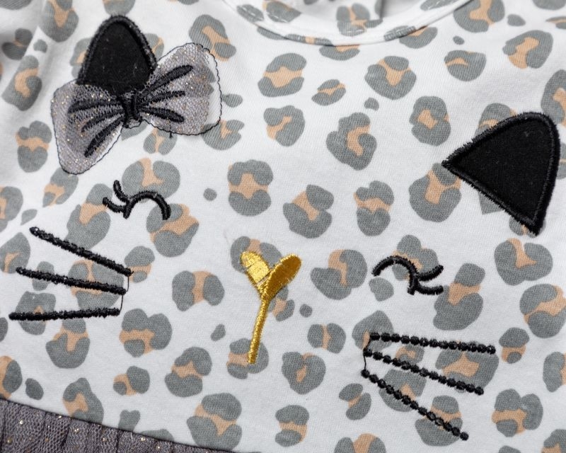 “Cheetah Peplum Tulle” Sleepsuit by Lily & Jack (0–9 Months) - Image 3