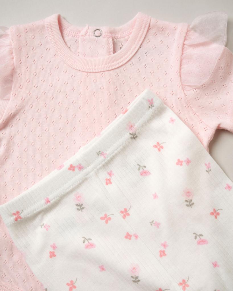 “Floral” Ribbed Ten Piece Set by Lily & Jack (0-3 Months) - Image 4