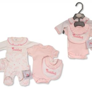 Smocked "Cuddles" Four Piece Set (3-5 lbs)