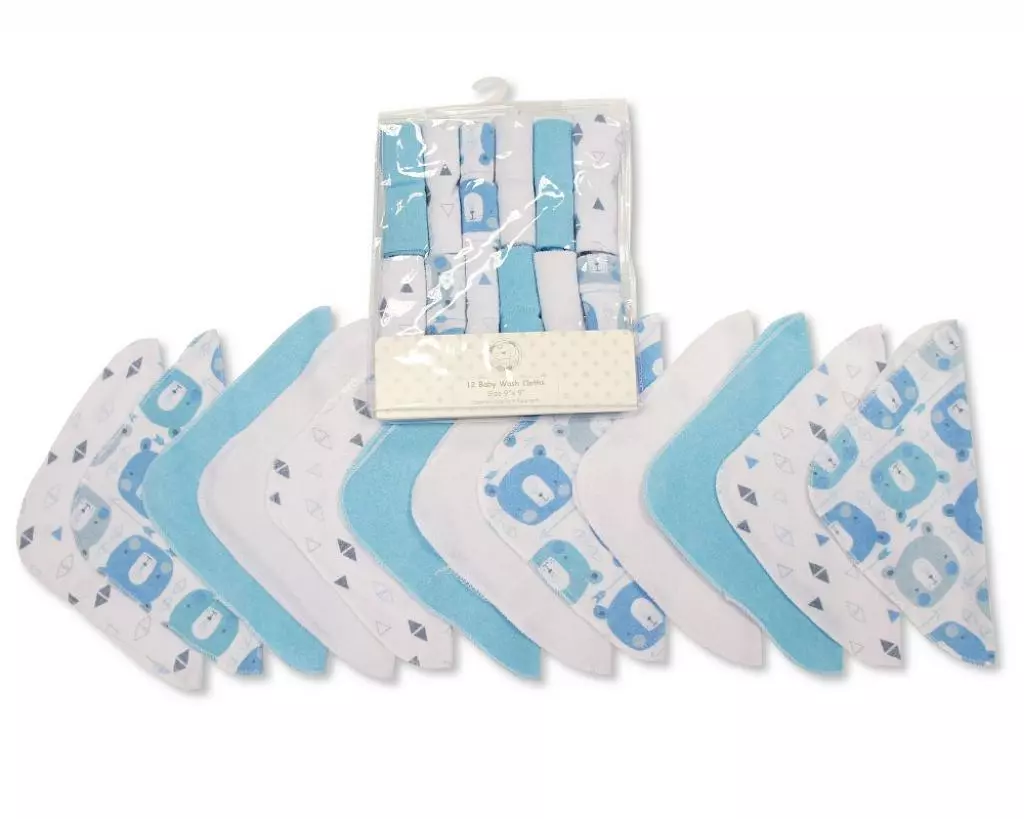 Sky 12 Piece Wash Cloth Set by Snuggle Baby CLEARANCE‼️