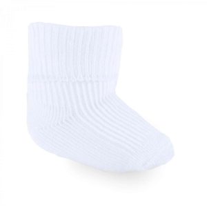 White Two Pair Set Premature Infants Sock (Tiny Baby)