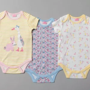 Triple Pack “Goose and Bunny” Bodysuits by Rock a Bye Baby Boutique (0–12 Months) CLEARANCE‼️