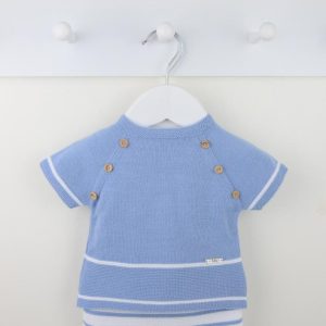 Casper Dusky Blue Knit Set (Newborn & 3-6 Months)