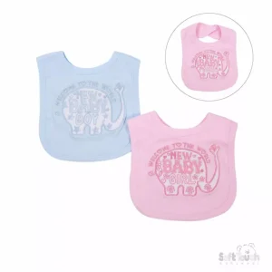 New Baby Elephant Bib by Soft Touch