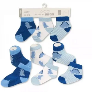 Triple Pack “Dinosaur” Socks by Nursery Time (3–6 Months)
