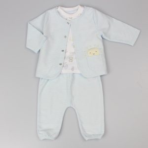 Baby Boys Three Piece Ottoman “Nursery” Set by Pure & Soft (0–3 Months)