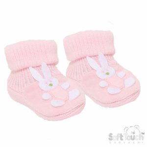 Pink “Bunny” Booties by Soft Touch – Newborn