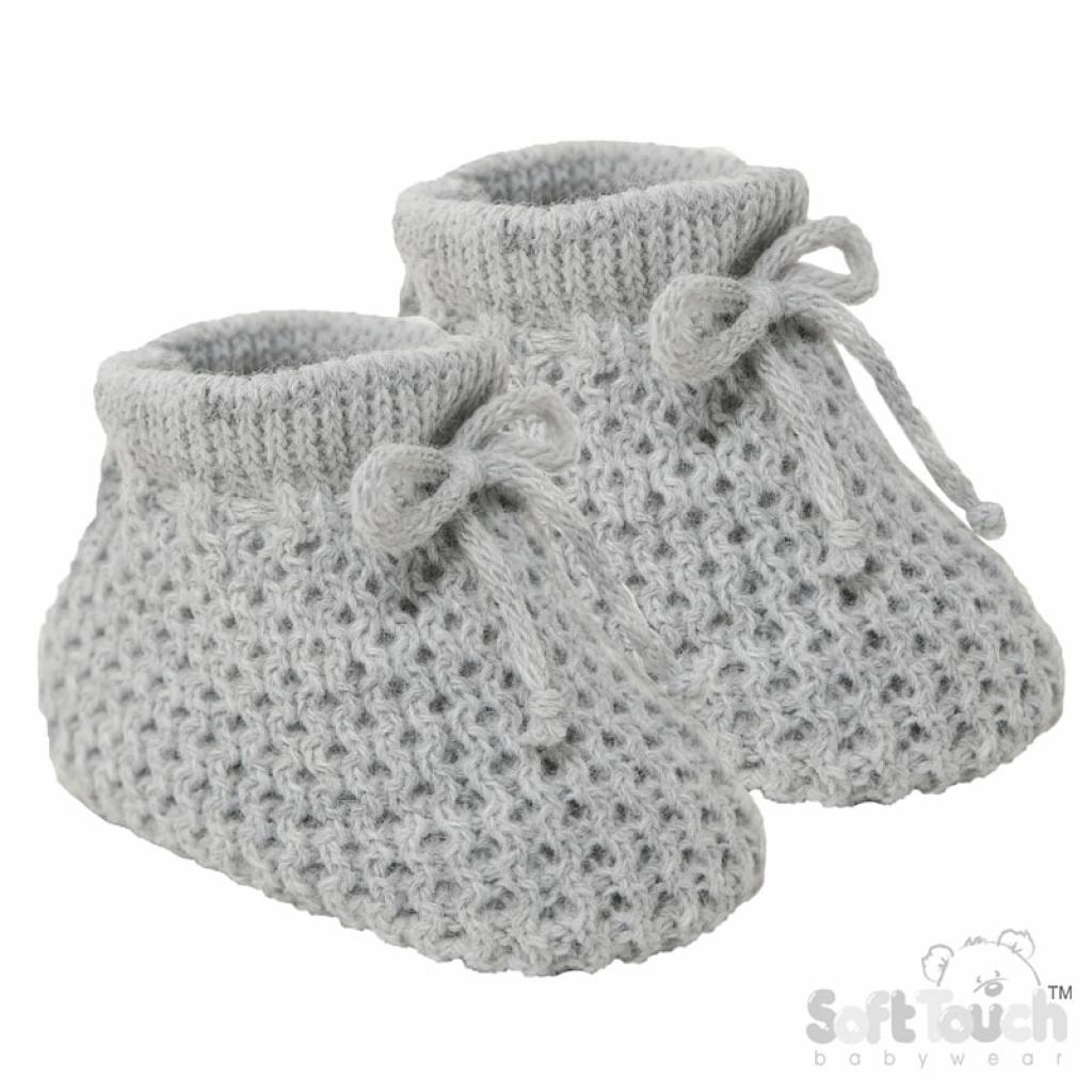 Knitted Booties with Bow by Soft Touch (Newborn) - Image 4