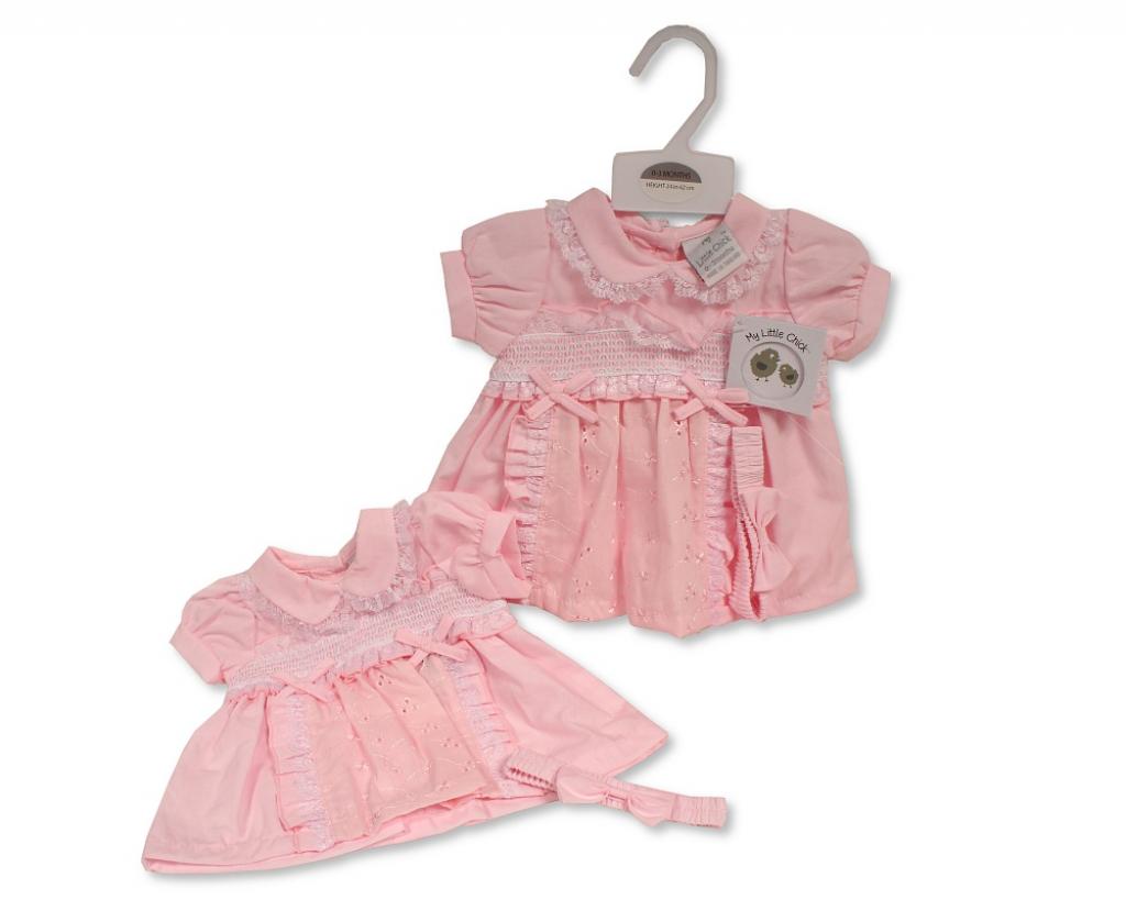 Smocked “Bow and Lace” Dress Set by My Little Chick (3–6 Months) - Image 2