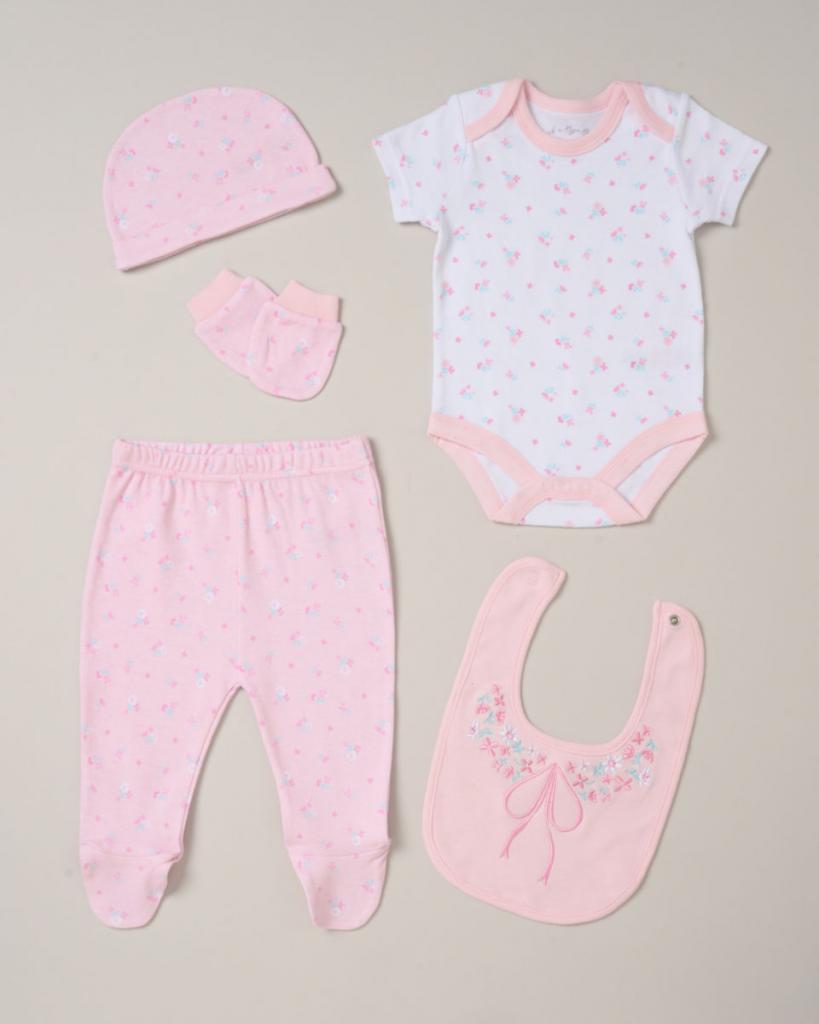"Bow" Memory Book 6 Piece Gift Set by Rock a Bye Baby (Newborn-3 Months)