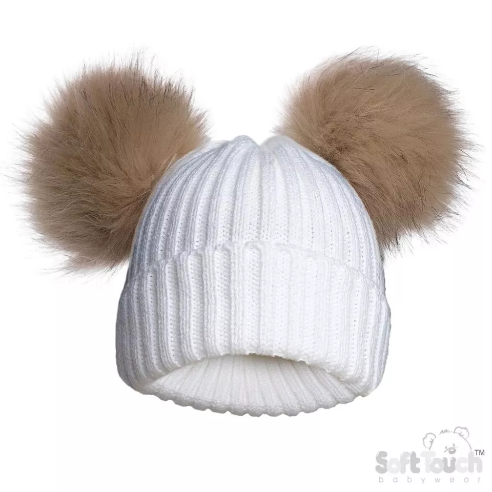 Furry Pom Pom Hat by Soft Touch (Newborn–12 Months) - Image 3
