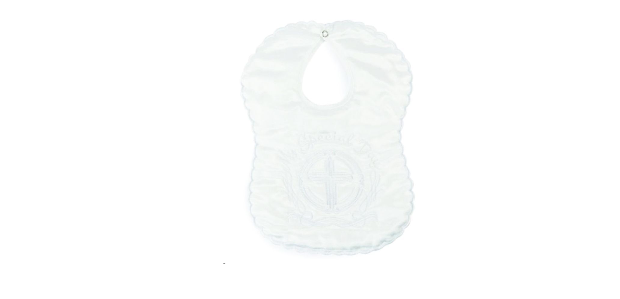 White Satin Christening Bib “My Special Day” by Soft Touch