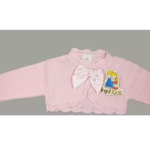 Pink Large Bow Knitted Bolero by Angel Kids (6-9 Months)
