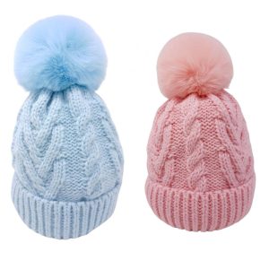Knitted Pom Pom Hat by Pesci Kids (0–3 Months)