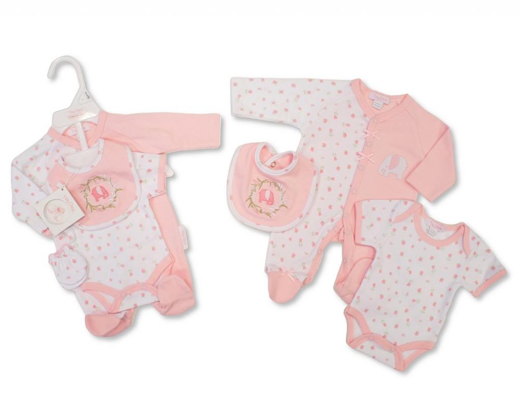“Elephant” 4 Piece Set by Tiny Chick – White/Pink (5–8lbs) LAST ONE REDUCED‼️ - Image 2