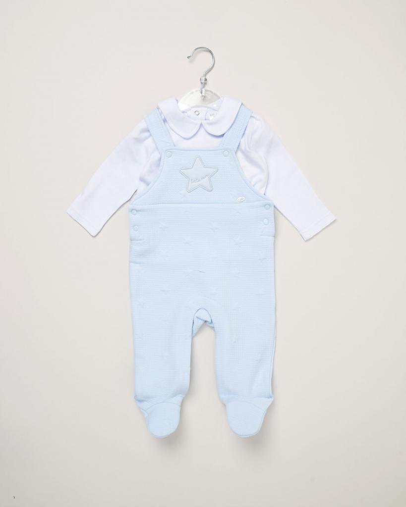 Star Textured Dungaree Set by Rock A Bye Boutique (0-9 Months) - Image 2