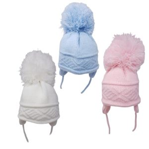 Pesci Baby Large Pom Pom Knit Hat (0–6 Months)