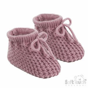 Dusky Pink  Booties by Soft Touch (Newborn)