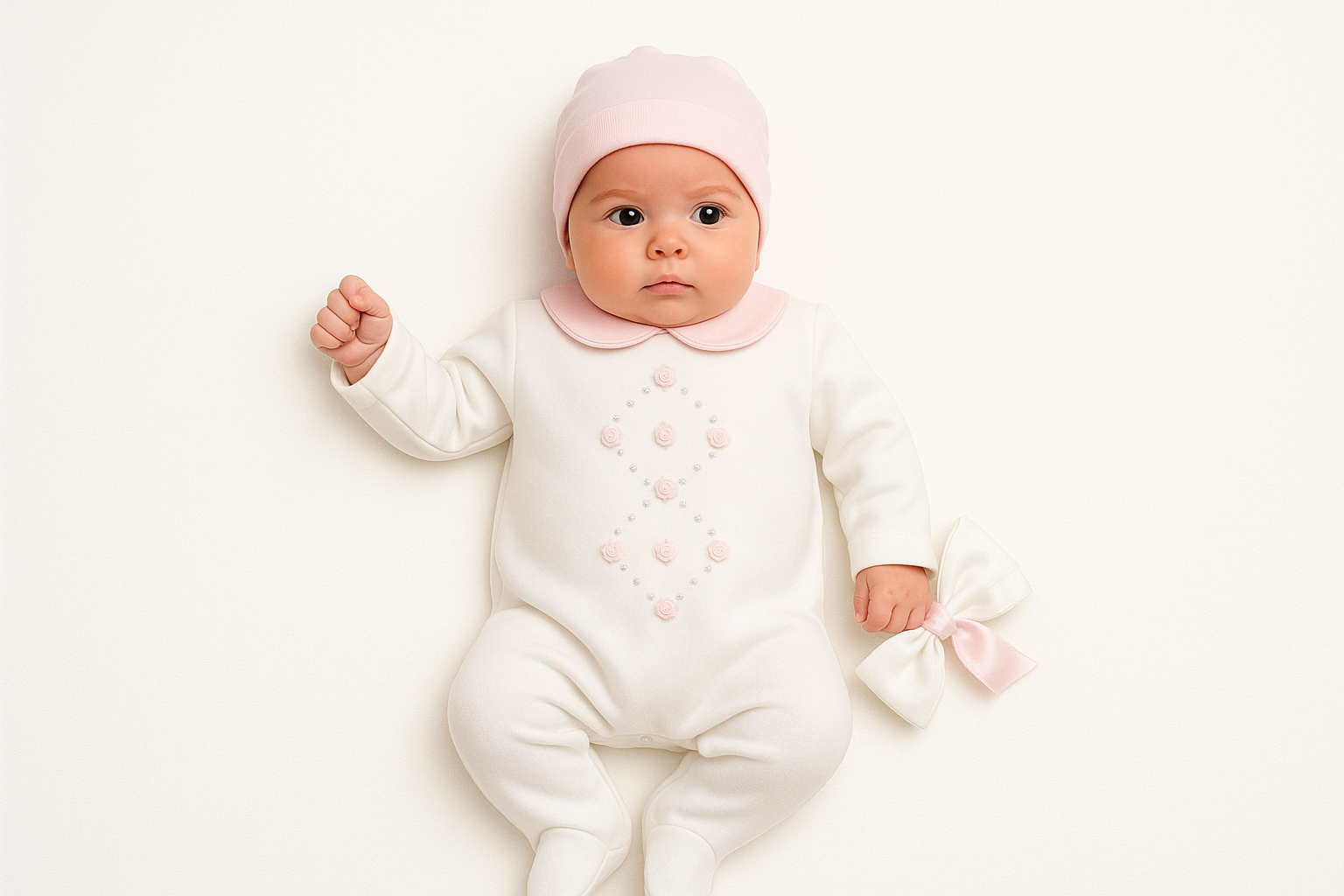 Diamante Rosebud All In One by Visara & Vivaki (6-9 Months)