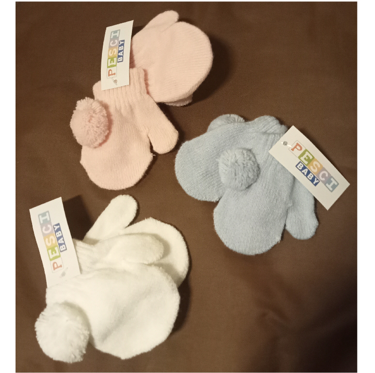 “Connected Pom” Mittens by Pesci Kids (9cm) LAST ONE REDUCED‼️