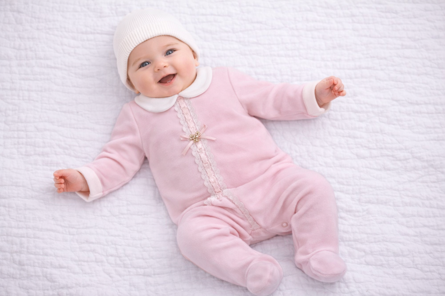 Lace Diamante Velour All In One by Little Dream (6-9 Months)