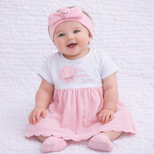 Seashell Scalloped Waffle Dress Set by Rock-a-Bye Baby (0–12 Months)