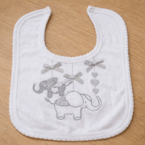 Grey Elephant Bib by Soft Touch