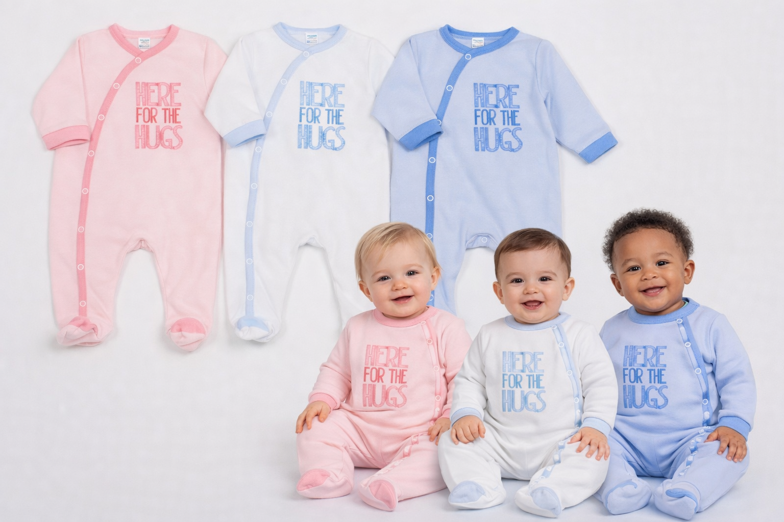 “Here for the Hugs” Sleepsuit by Watch Me Grow (6–9 Months) CLEARANCE‼️