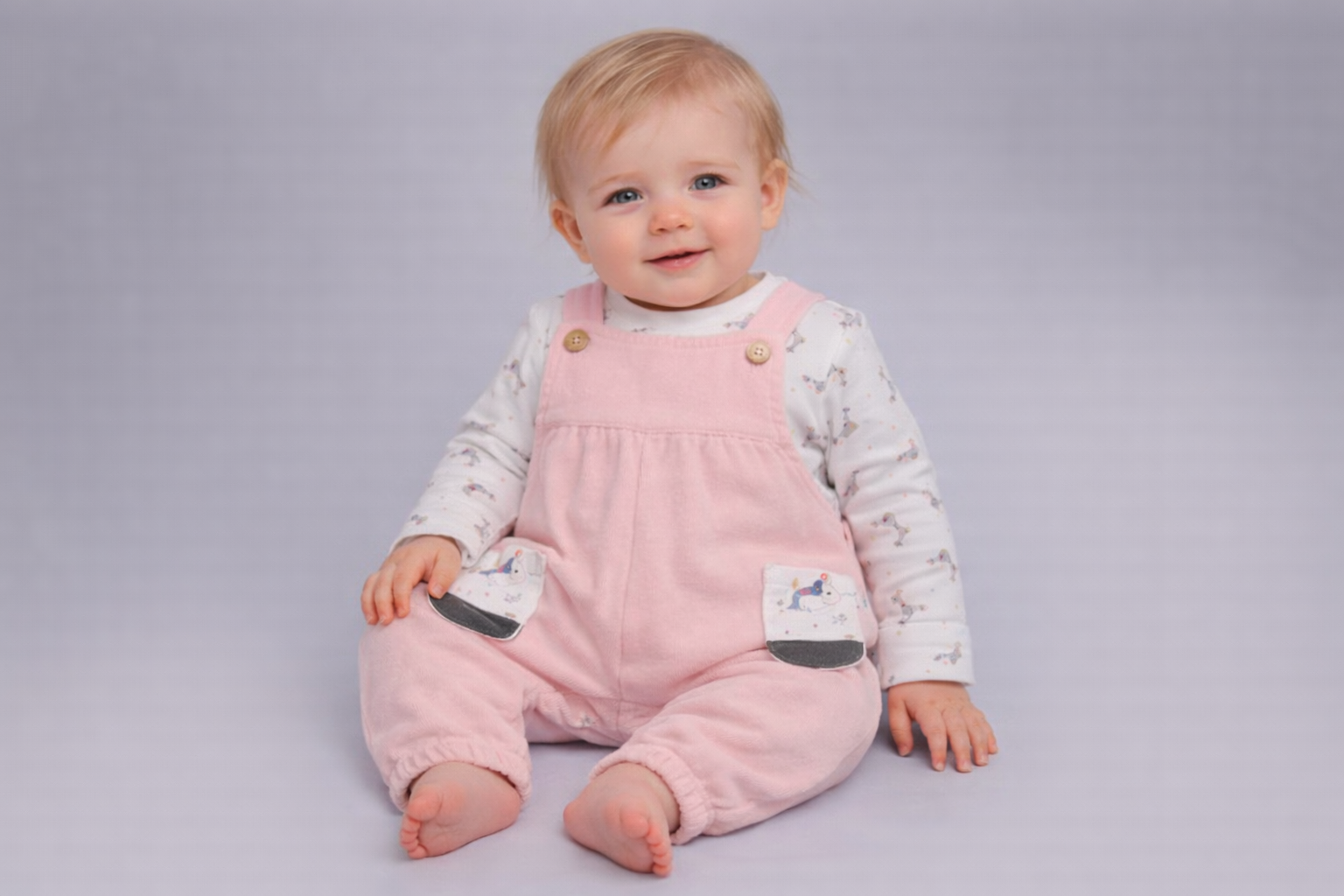 “Zebra Rainbow” Dungaree Set by Mighty Fun (0–6 Months) CLEARANCE‼️