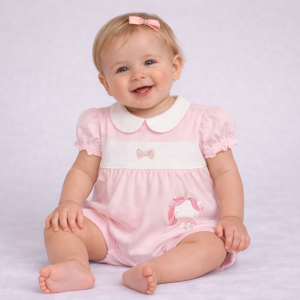 Pink Unicorn Appliqué Romper by Watch Me Grow (6–9 Months) CLEARANCE‼️