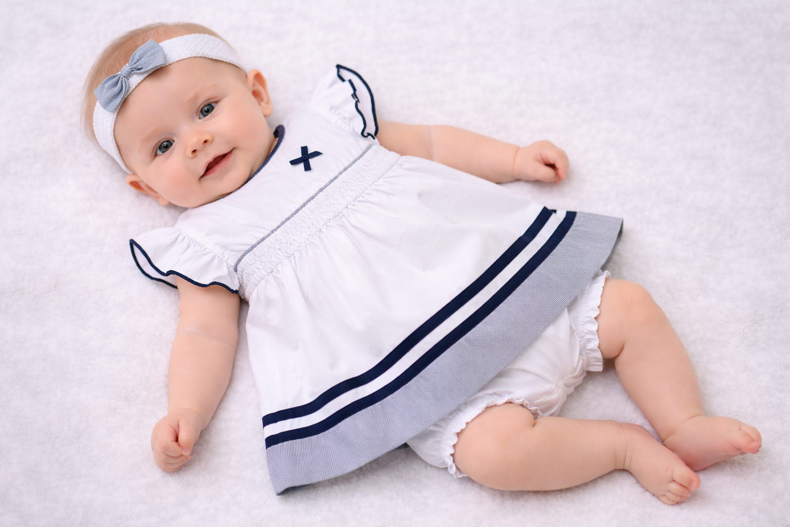 Smocked Dress Set (0-9 Months)