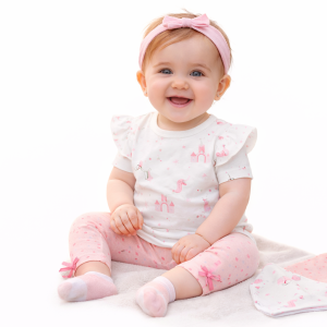 “Unicorn” Seven-Piece Baby Set – Pink/White | Lily & Jack (6–18 Months)