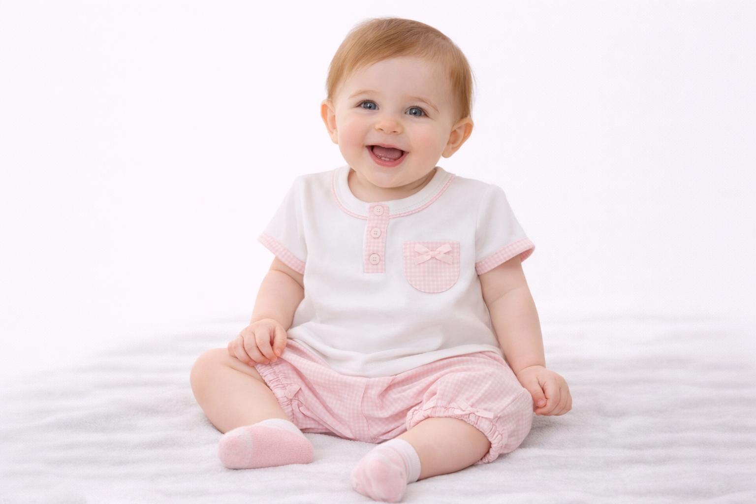 Pink & White Gingham 2 Piece Jam Pant Set by Pex (6-9 Months) LAST ONE REDUCED‼️