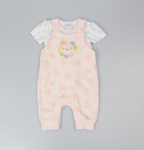 Pointelle Flower Dungaree Set – Pink by Pure & Soft (0–6 Months) - Image 5
