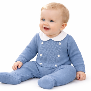 Dusky Blue Panel Sleeper by BeeBo (0–9 Months)