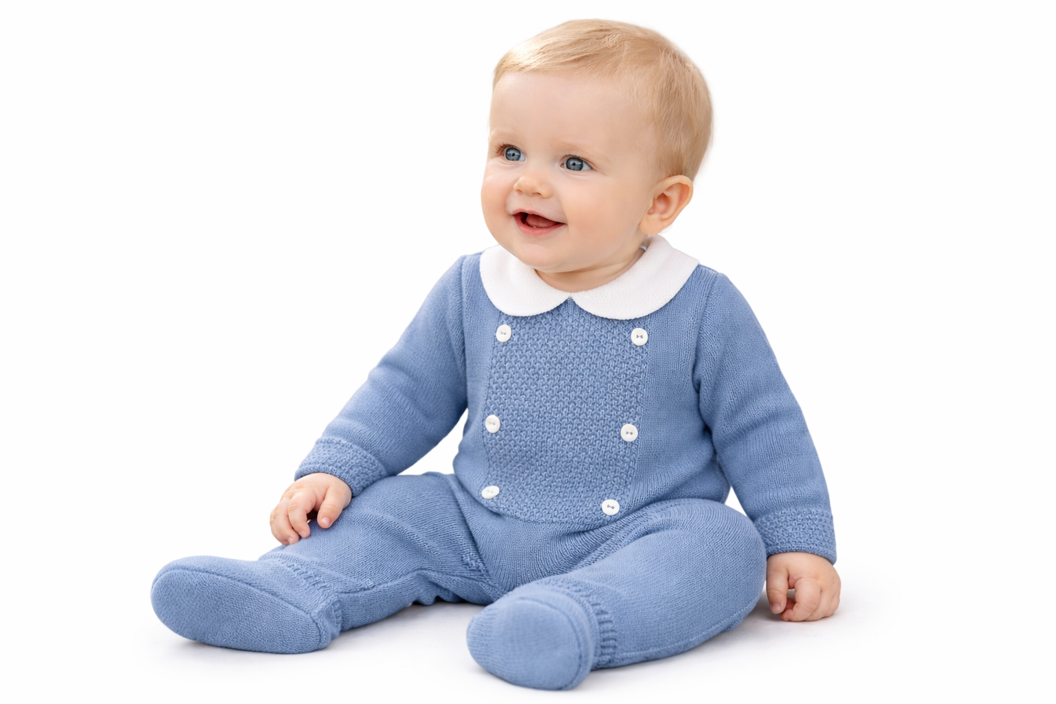 Dusky Blue Panel Sleeper by BeeBo (0–9 Months)