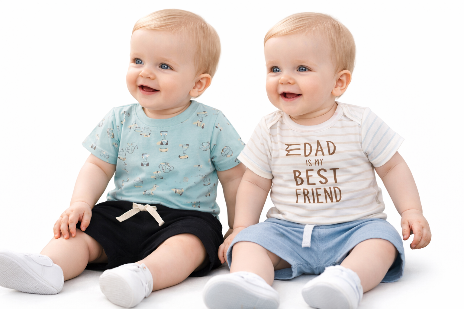 “Puppy & Safari” Shorts Sets by Nursery Time (0–9 Months)