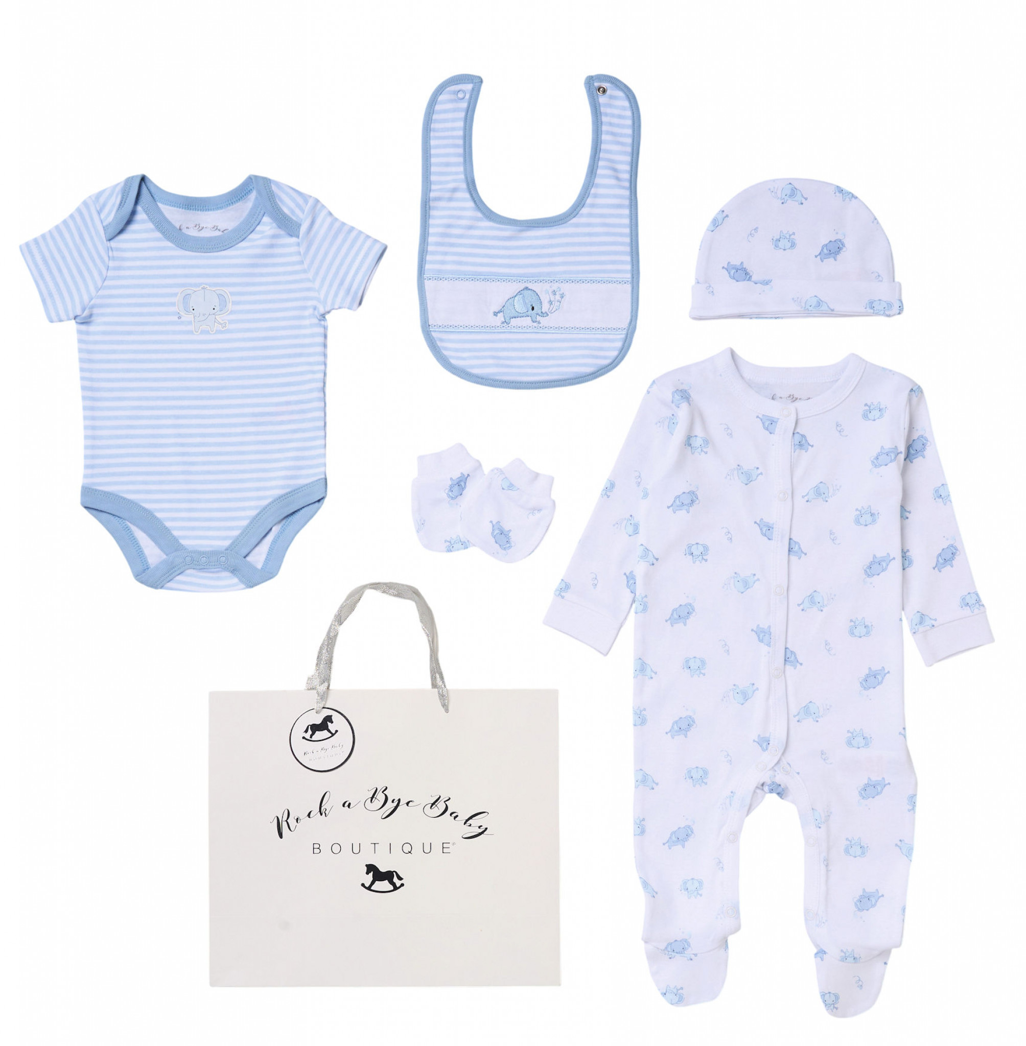 “Elephant” 5-Piece Layette Set (Newborn–6 Months) by Rock-a-Bye Boutique - Image 2