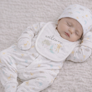 “Welcome” 5-Piece Layette Set (Newborn–6 Months) by Rock-a-Bye Boutique