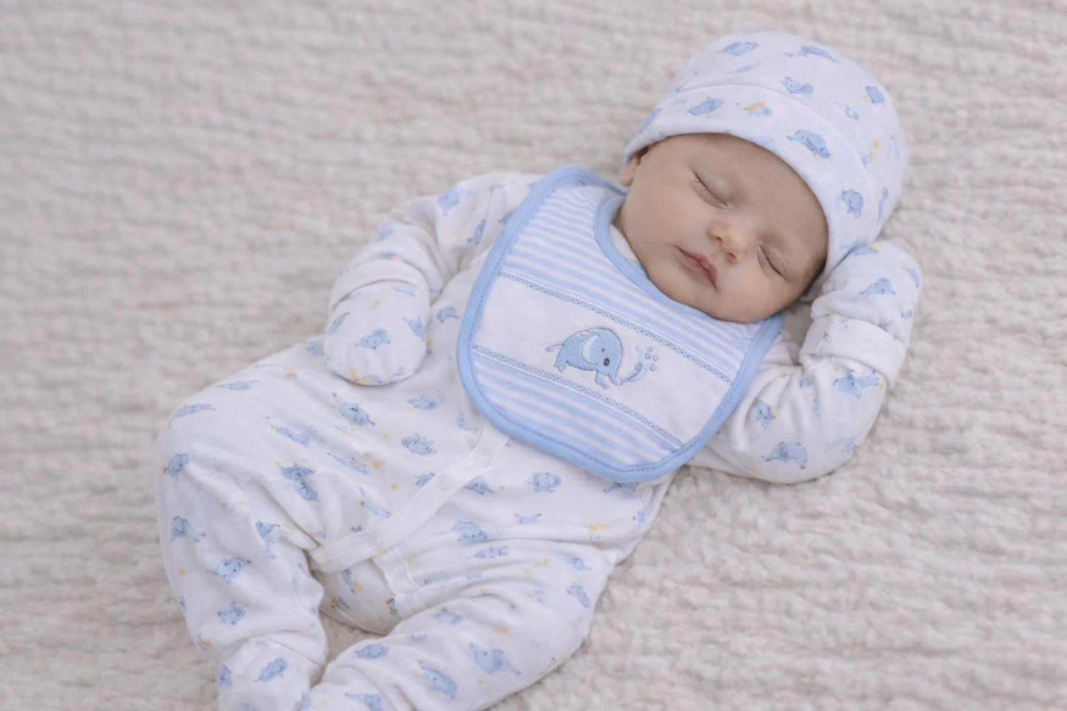 “Elephant” 5-Piece Layette Set (Newborn–6 Months) by Rock-a-Bye Boutique