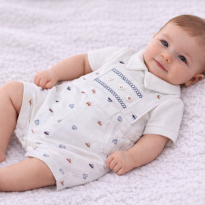 “Cars” Short Leg Dungaree Set by Nursery Time (Newborn–6 Months)