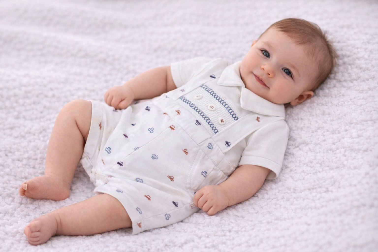 “Cars” Short Leg Dungaree Set by Nursery Time (Newborn–6 Months)