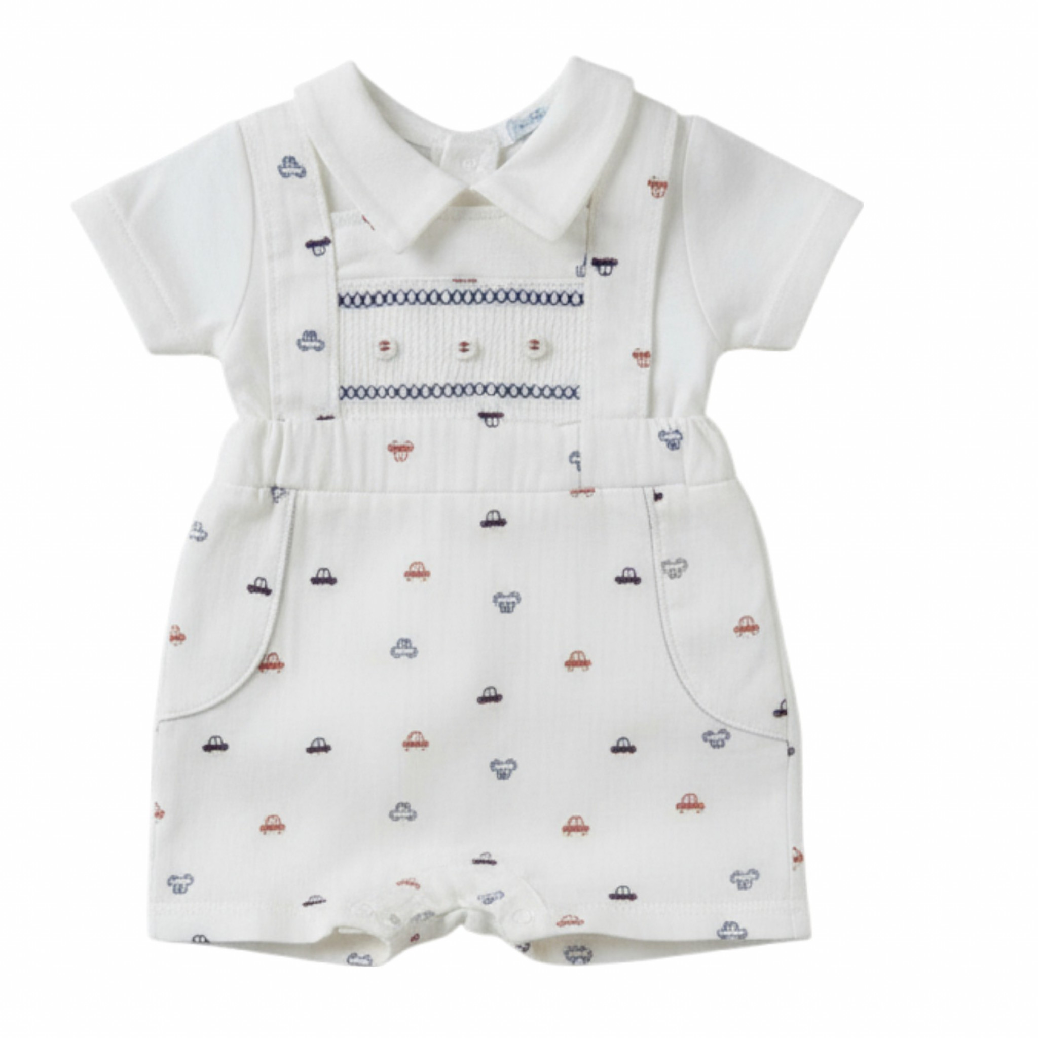 “Cars” Short Leg Dungaree Set by Nursery Time (Newborn–6 Months) - Image 2