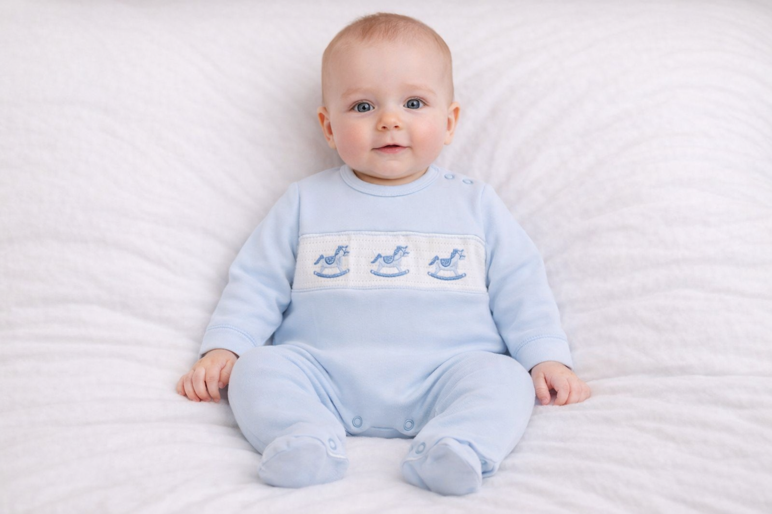 Sky Smocked Rocking Horse All-In-One by Little Dreams (0–9 Months)