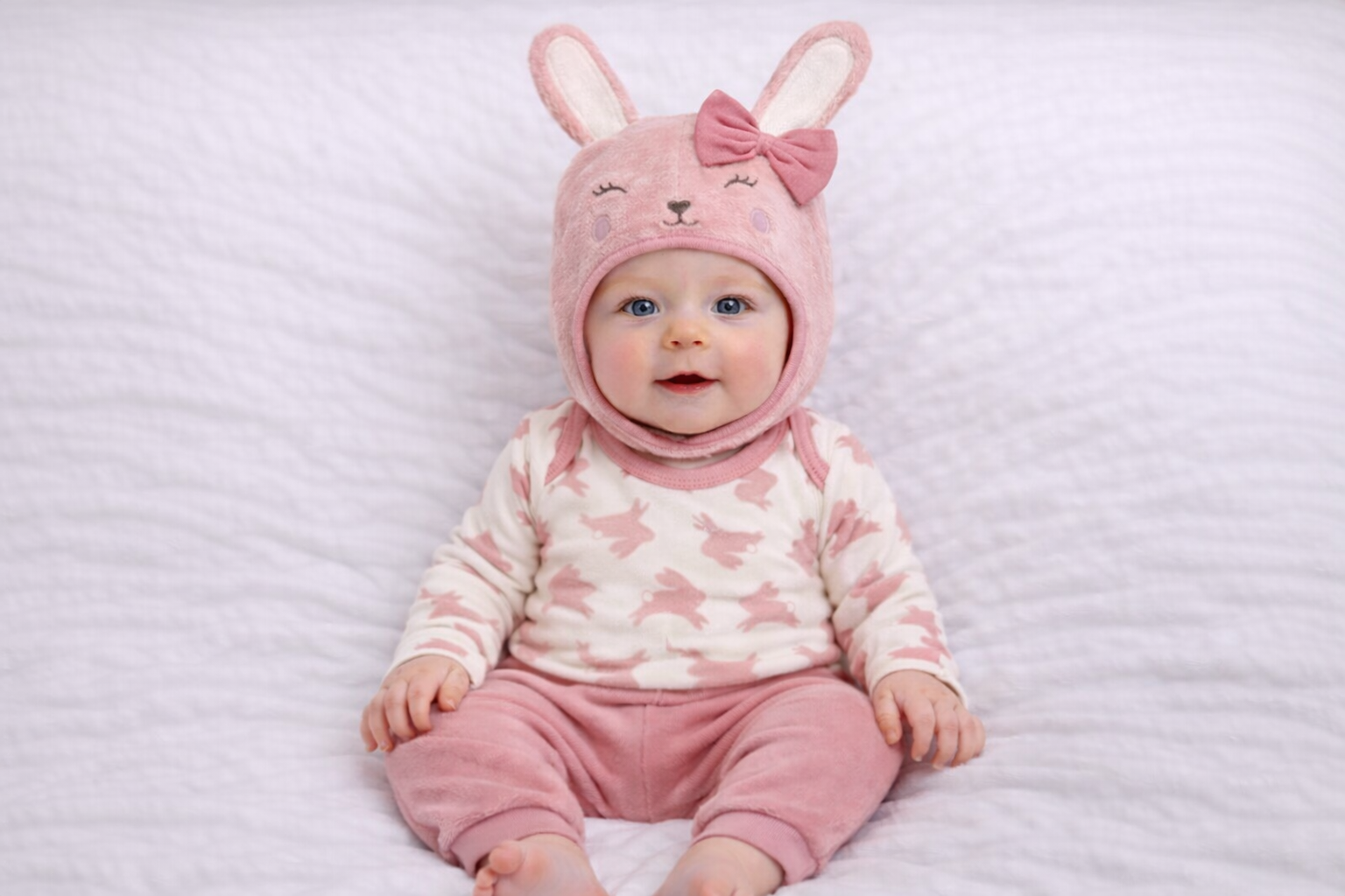“Bunny” Three Piece Set by Just Too Cute (6–9 Months) LAST ONE REDUCED‼️