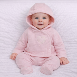 Heart Textured Hooded Set by Rock a Bye Boutique (Newborn–6 Months)
