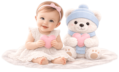 molemi & teddy molemi & teddy - illustration of baby and teddy bear