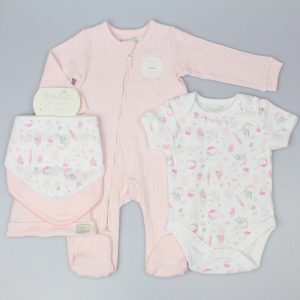 Plants 5-Piece Layette Set – by Ela & Ren (3–6 Months; 6–9 Months)