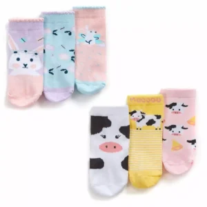 3-Pack Bunny & Farm Socks – by Tick Tock (0–5)