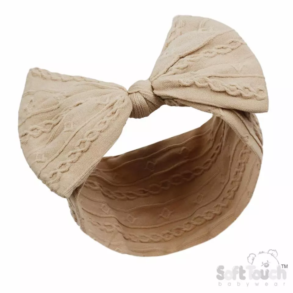 Cable Knit Headband – by Soft Touch (Newborn–12 Months) - Image 3